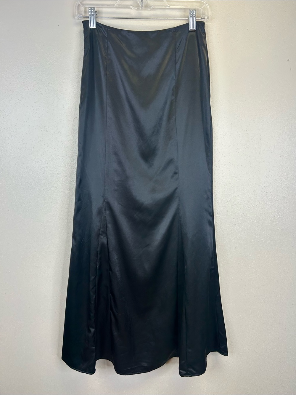Goth Black Satin Maxi Skirt Elegant Size 2 Vampire Witchy Event Party Whimsigoth - Picture 9 of 12